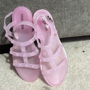 Steve Madden girls pink gel sandals size 2 pink